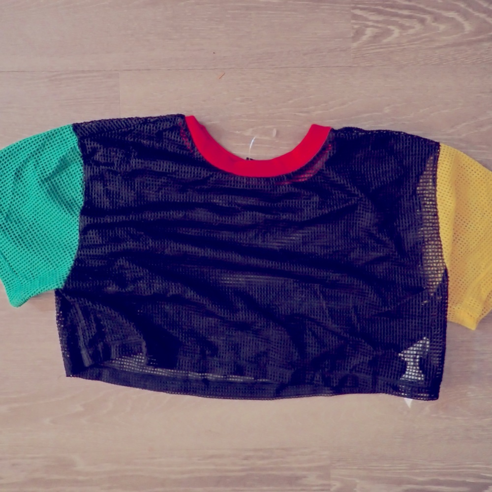 Black fishnet tee
